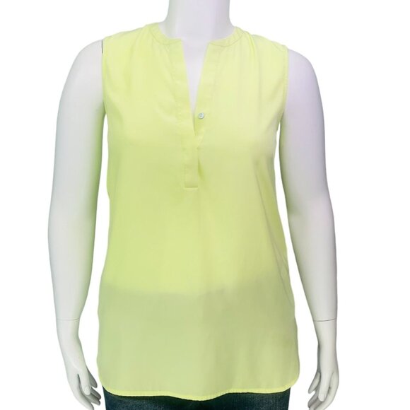 Chicos Womens Popover Split Neck Tunic Top Spring Green Sleeveless Size 1 | M - Picture 2 of 16